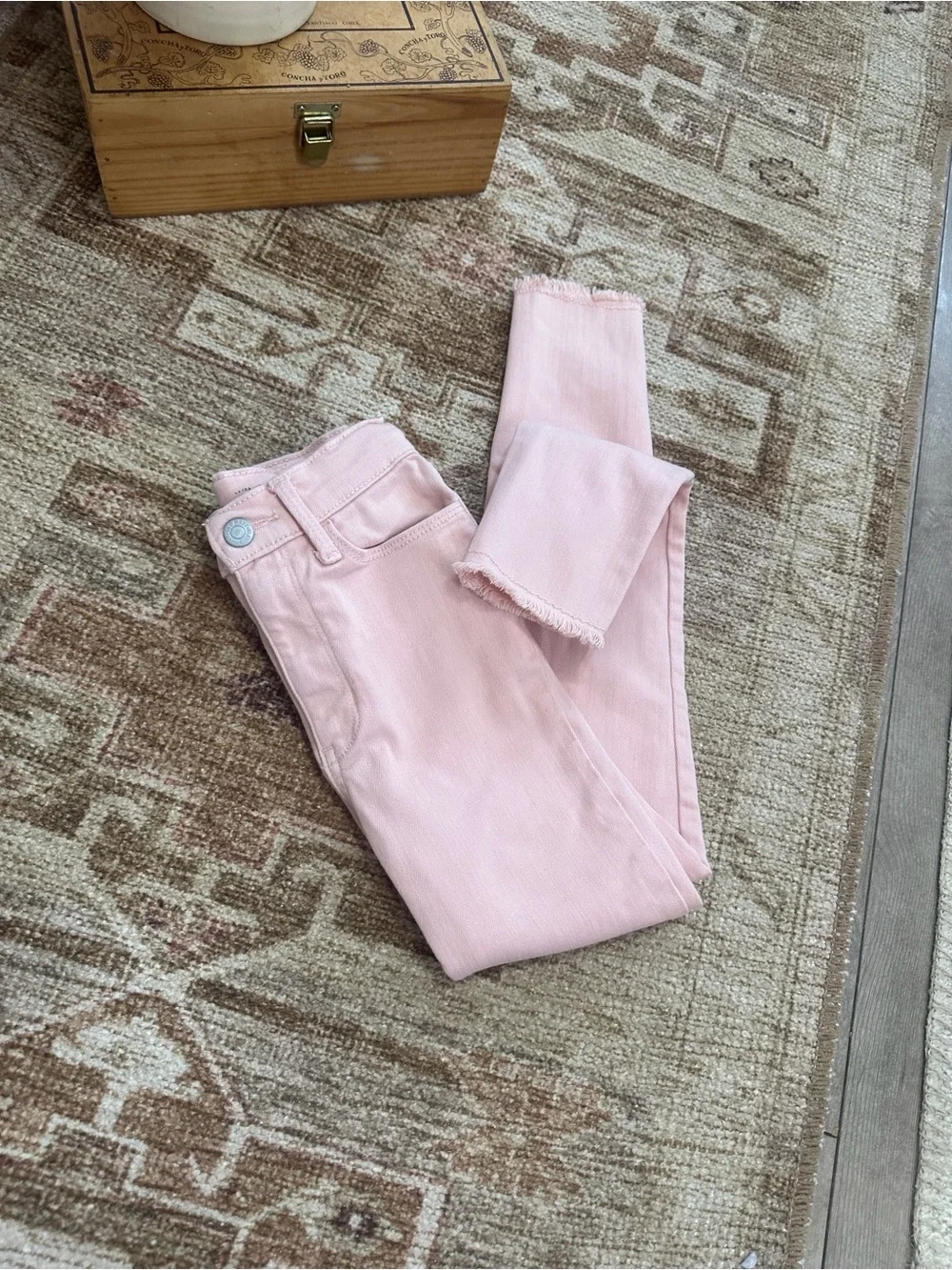 Old Navy Girls Extra High Rise Light Pink Rockstar Jeggings Skinny Jeans sz 8